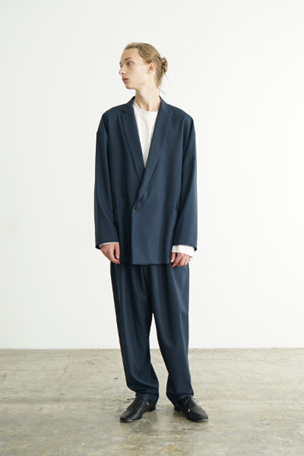 【24SS】tapered pants-washable wool [DEEP BLUE] - テーパードパンツ [ディープブルー] / vu-s24-p04
