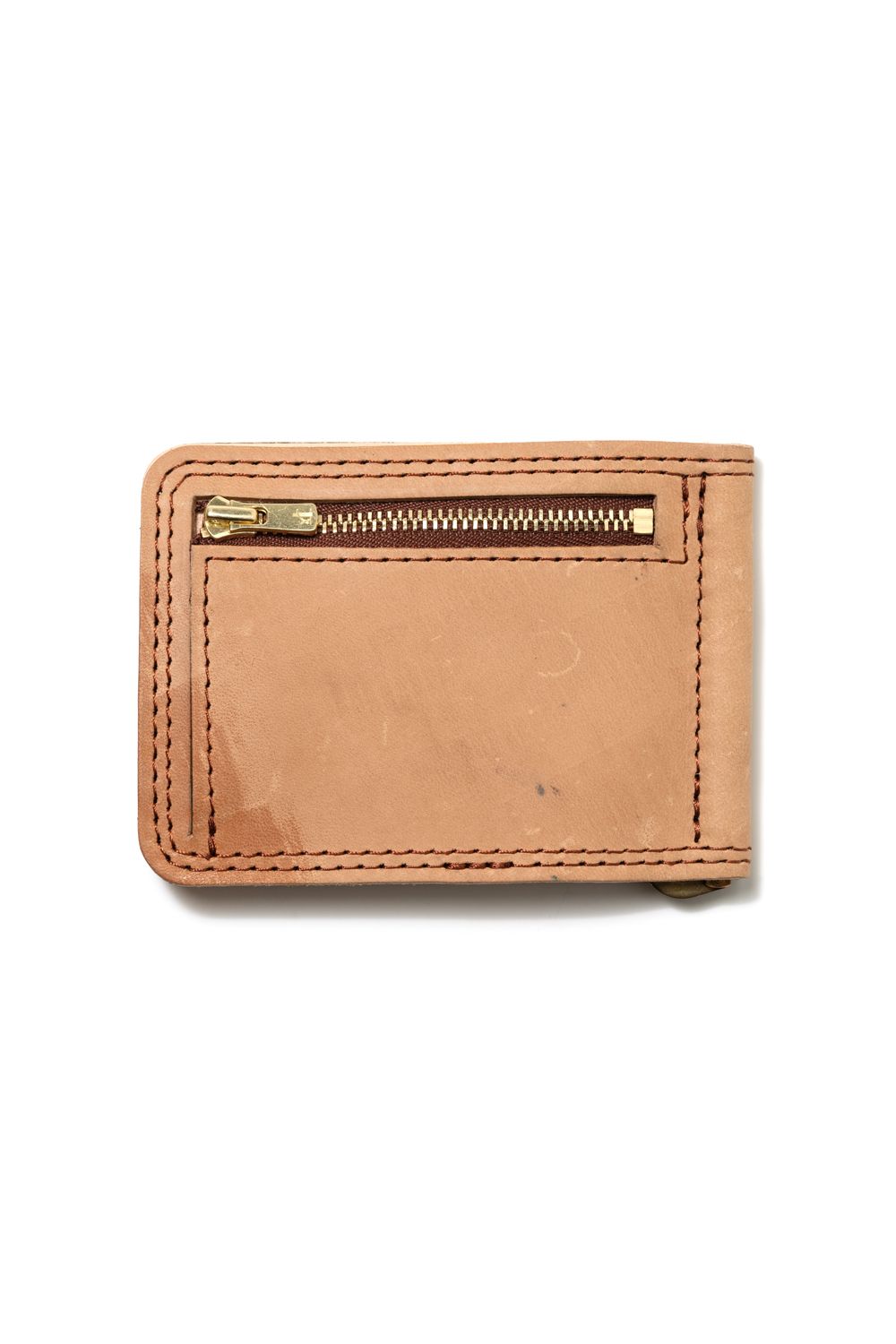 【ラスト1点 / 25SS】LEATHER GARRISON MONEY CLIP [BACKSKIN-WHYSKY] | シェルコードバン マネークリップ / バックスキン ウイスキー