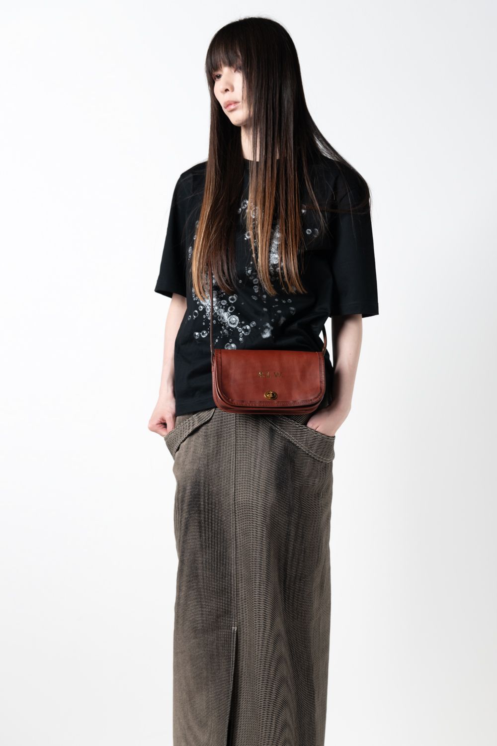【ラスト1点 / 26SS】LEATHER CARRY SHOULDER BAG [BLACK] | レザーミニショルダーバッグ / ブラック