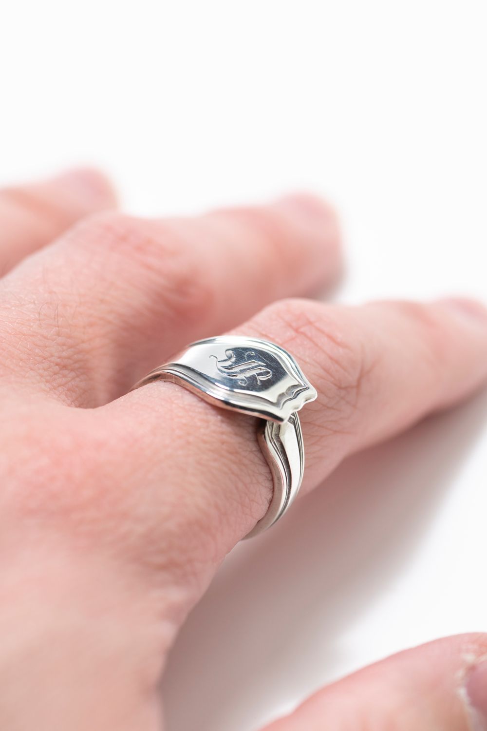 【1点もの】CREST CARVE SPOON RING / クレストカーブスプーンリング [SV]