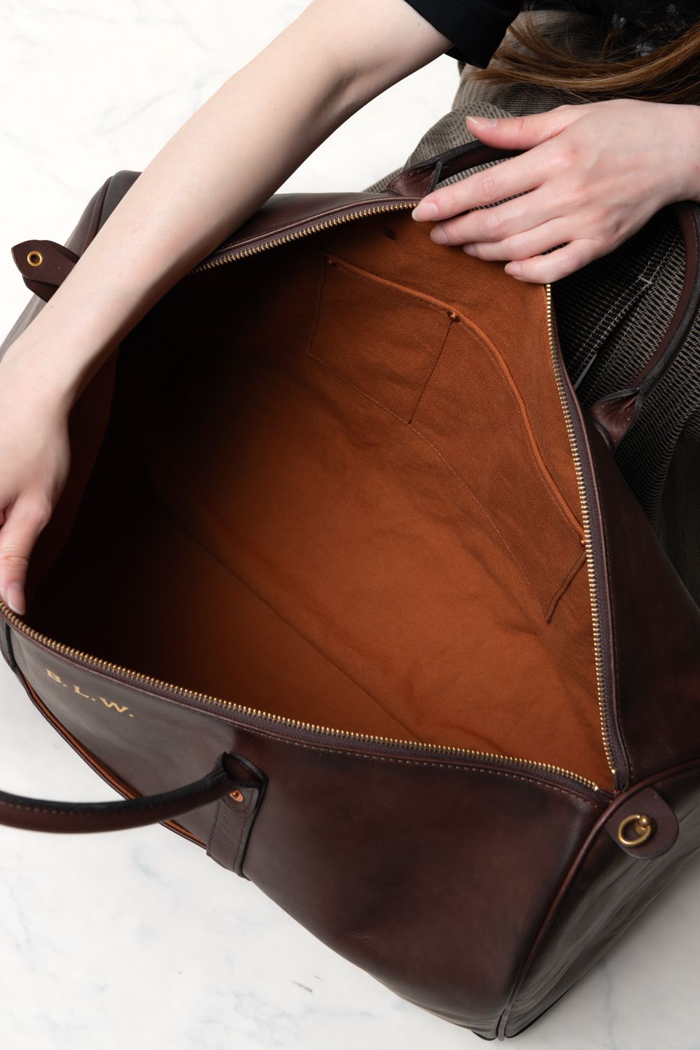 【ラスト1点 / 26SS】LEATHER TRAVEL BOSTON BAG [BROWN] | レザーボストンバッグ / ブラウン