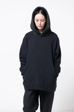 【23AW】balloon over boa hoody [BLACK×MOSS GREEN] - バルーンオーバーボアフーディー [ブラック×モスグリーン] / vu-a23-t06