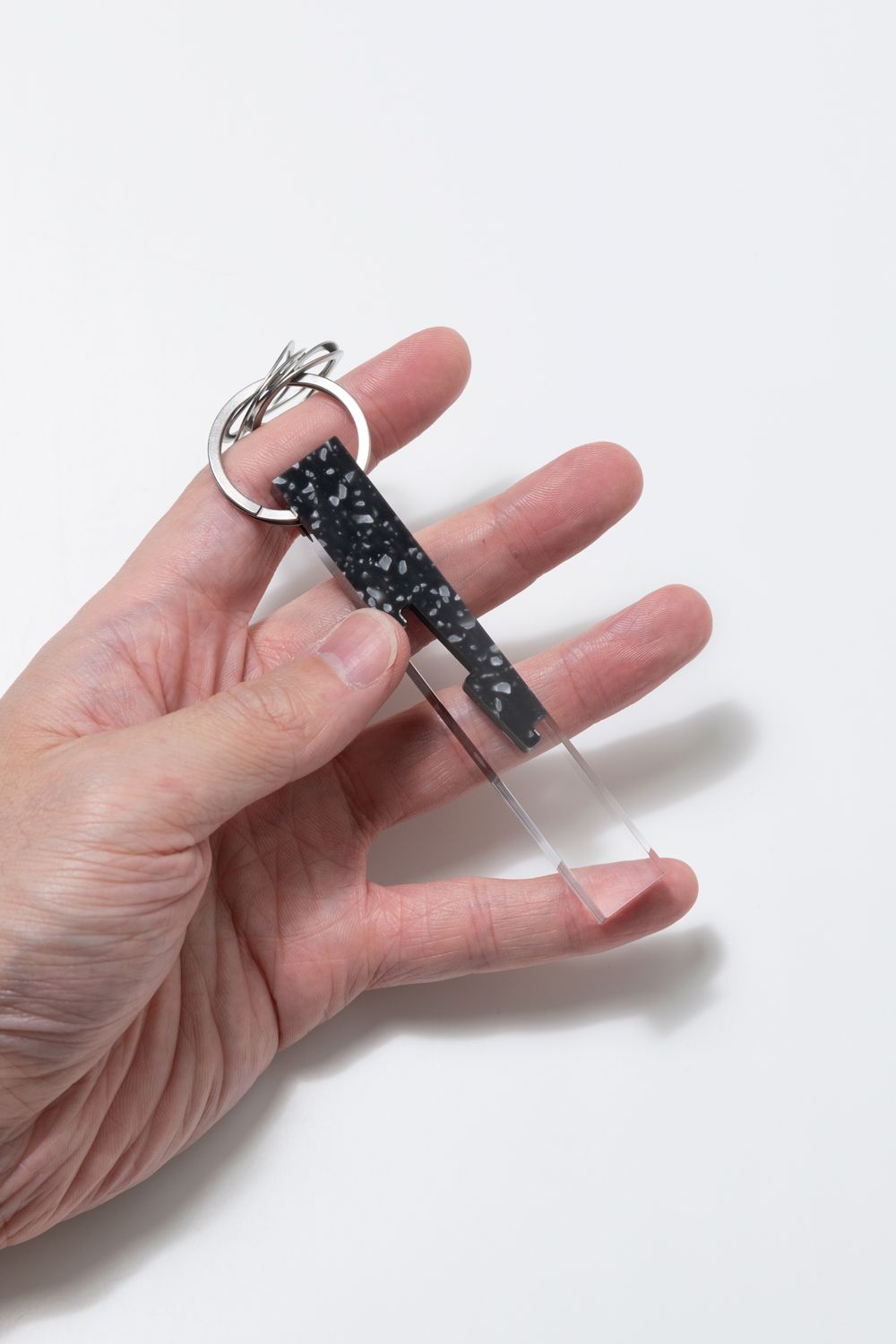 マーブル バー キーリング | marble & acrylic [BLACK]