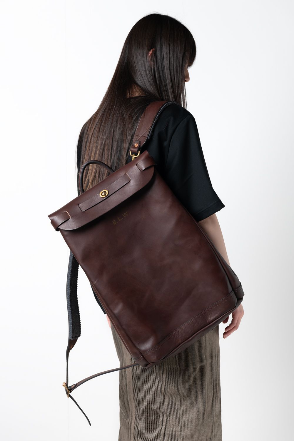【26SS】LEATHER VOYOGE 2WAY RUCKSACK [BROWN] / レザーリュックサック (2WAY) [ブラウン]