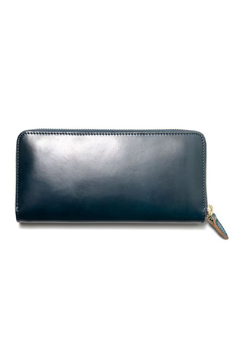 【ラスト1点】LEATHER GARRISON ROUND ZIP LONG WALLET [NAVY] | シェルコードバン ロングウォレット (ラウンドジップ) / ネイビー