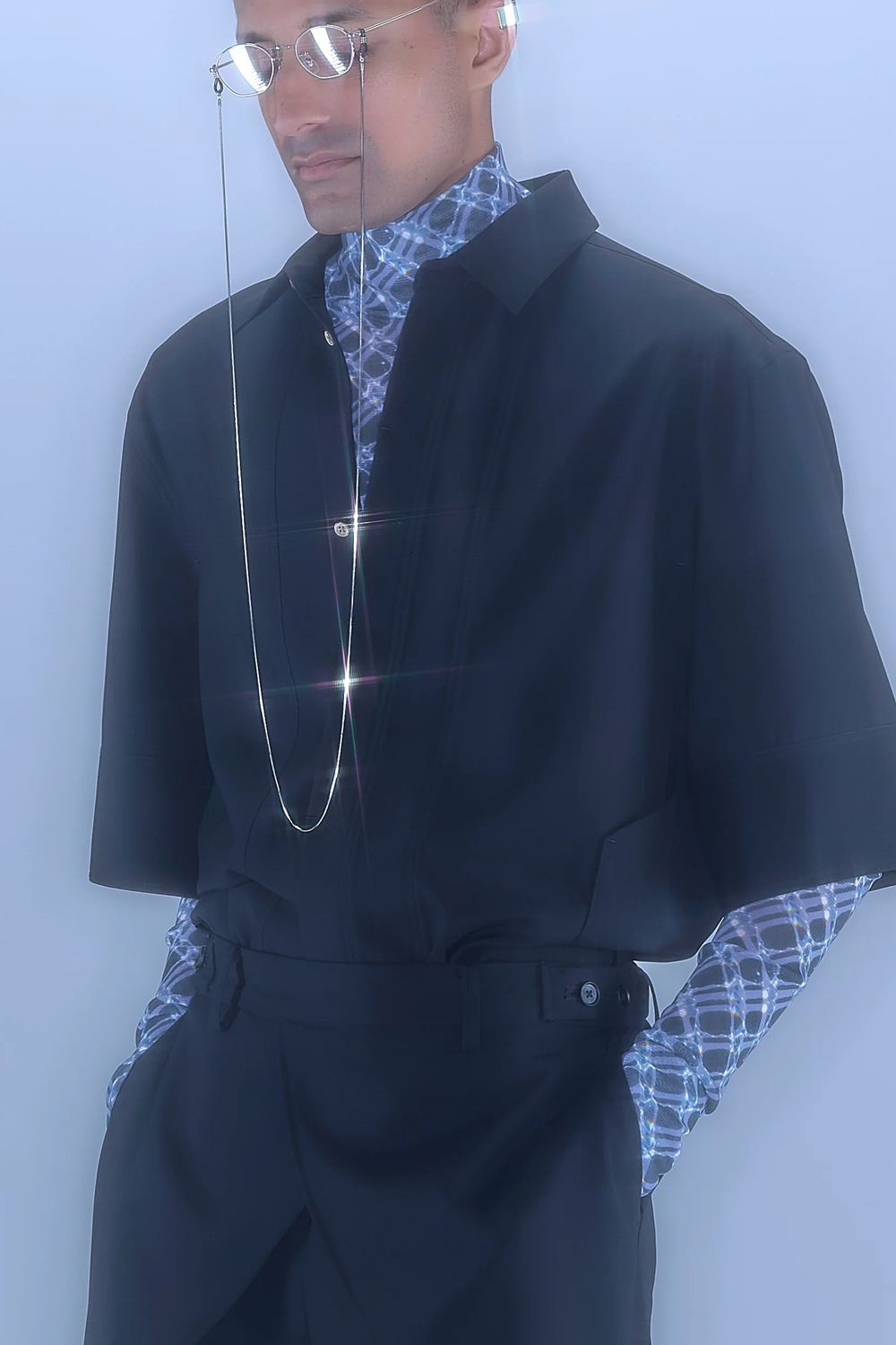 【26SS / 予約受付中】Tri Front Shirt [black] - トライフロントシャツ [ブラック] / SS26SH02