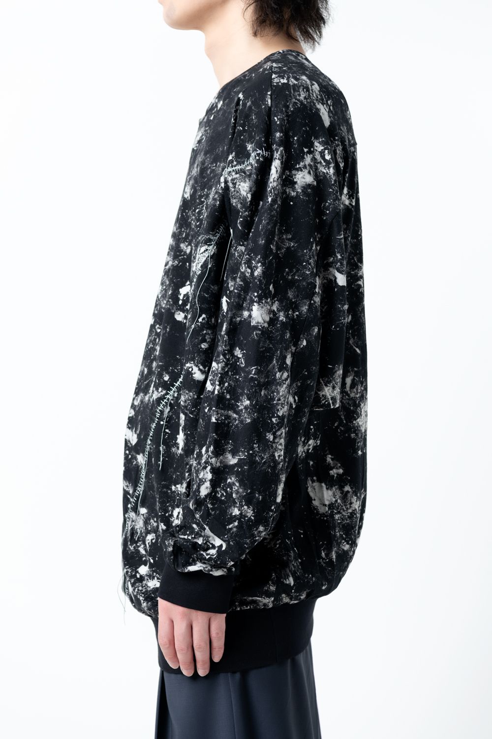 【22AW】 Flake Discharged Dolman Cut / LS [BKACK] - フレークディスチャージドルマンカットソー [ブラック] / CT03B