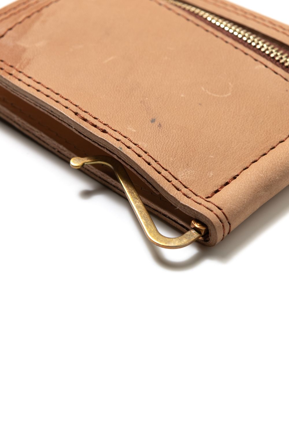 【ラスト1点 / 25SS】LEATHER GARRISON MONEY CLIP [BACKSKIN-WHYSKY] | シェルコードバン マネークリップ / バックスキン ウイスキー