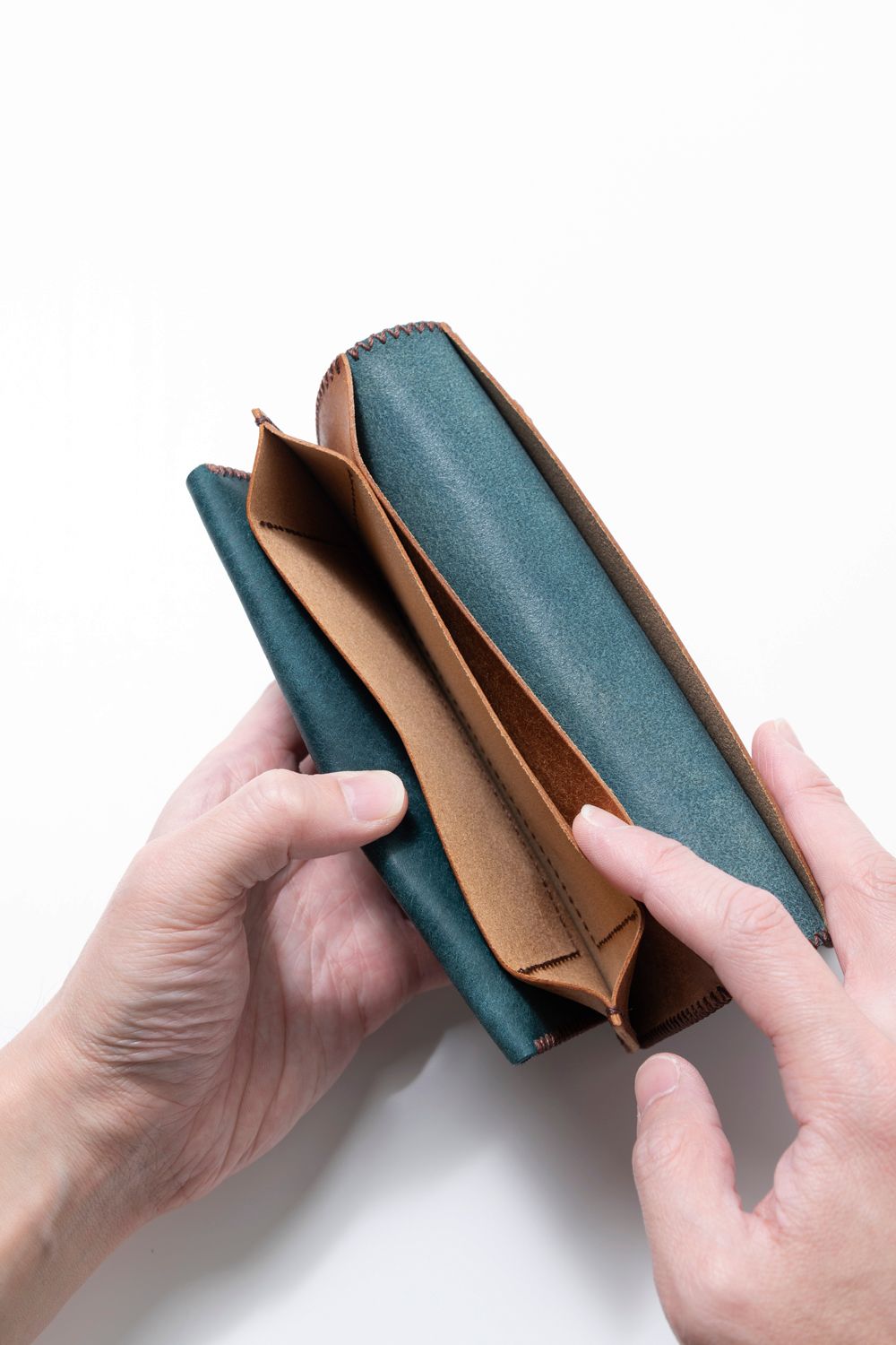 【1点のみ / 限定カラー】長財布 (コインあり) [ブルー × キャメル] / Long Wallet II [BLUE × CAMEL]