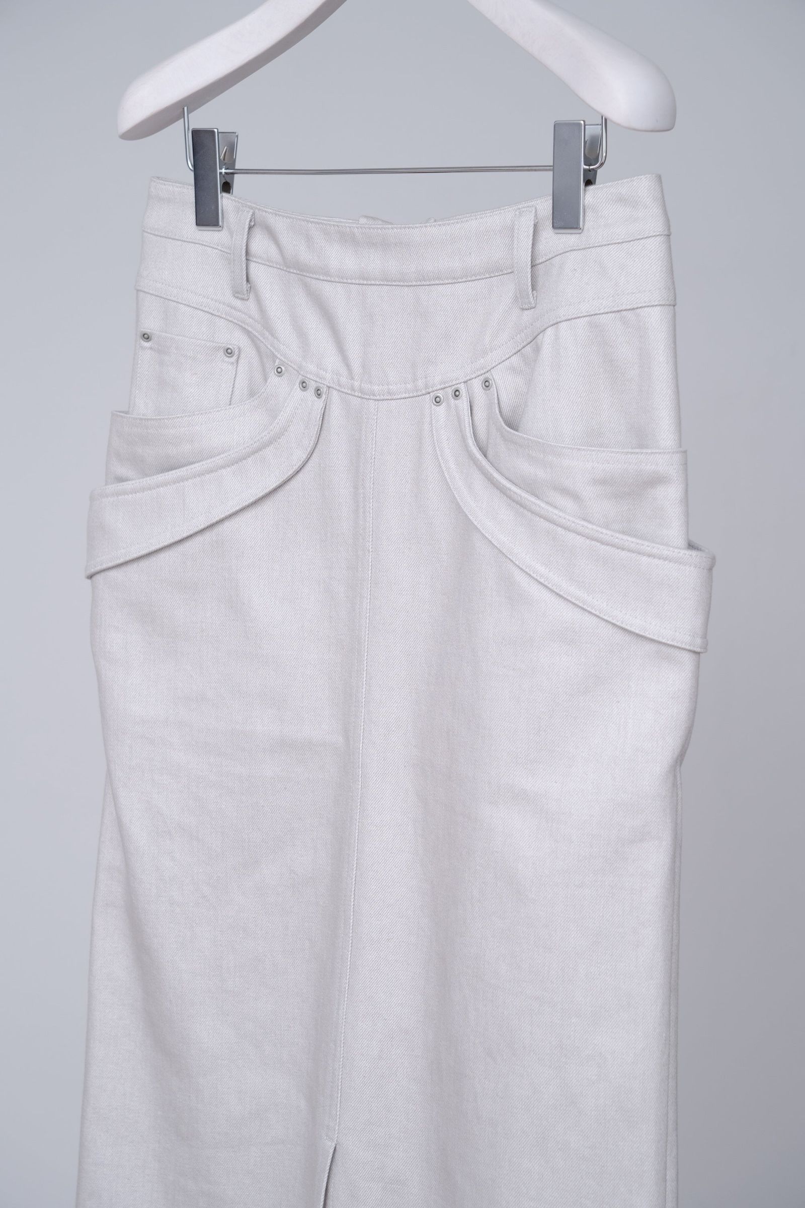 Refrain Denim Skirt [grey]