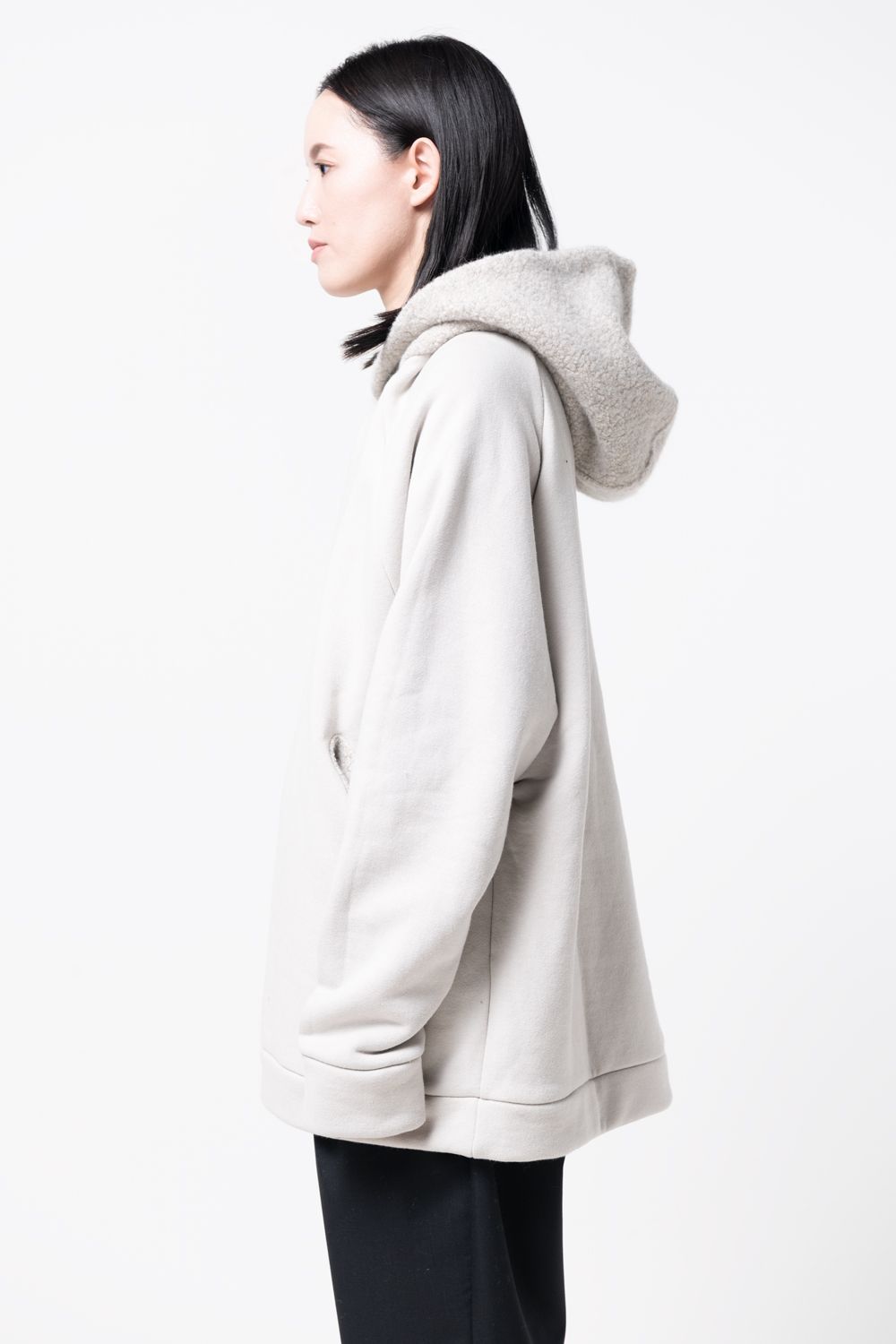 【23AW】balloon over boa hoody [GRAY BEIGE] - バルーンオーバーボアフーディー [グレーベージュ] / vu-a23-t06