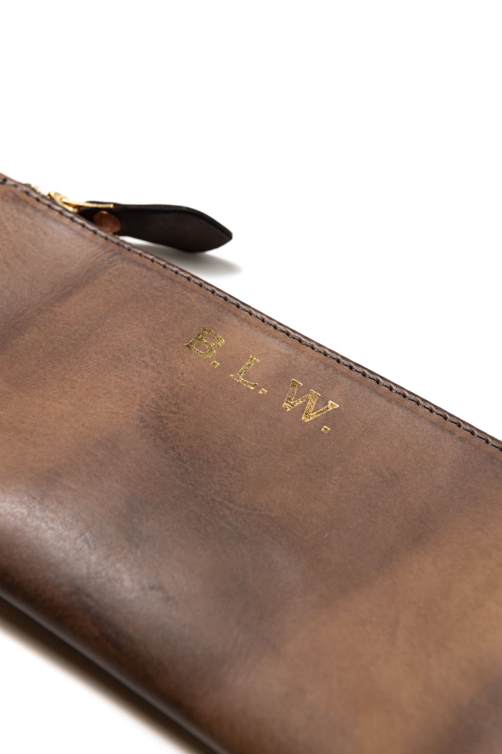 【ラスト1点 / 25SS】LEATHER WANDER POUCH【B.L.W.】/ GRAY | マチ付きレザーポーチ / グレー