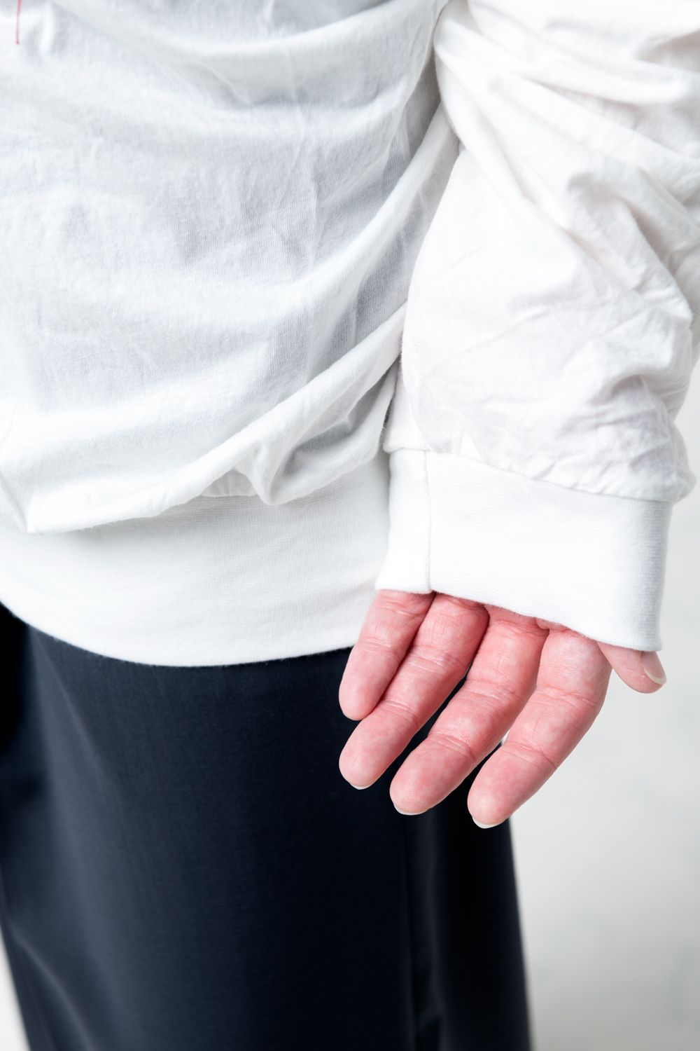 KMRii - 【22AW】 Hand Stitch Dolman Cut / LS [WHITE