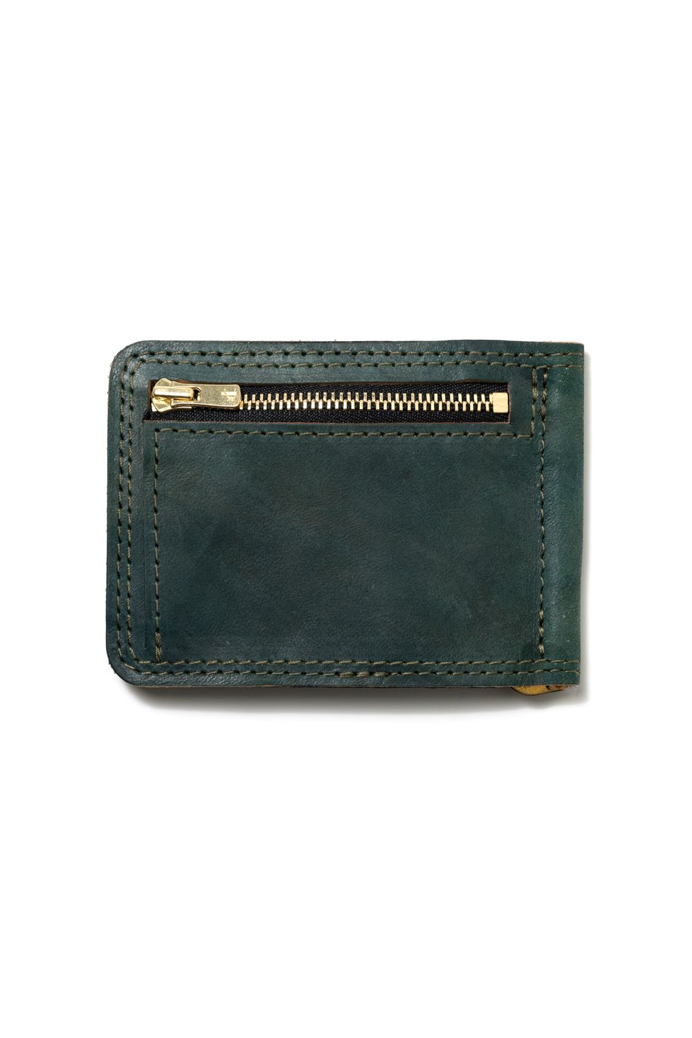 【ラスト1点 / 25SS】LEATHER GARRISON MONEY CLIP [BACKSKIN-ARMY GREEN] | シェルコードバン マネークリップ / バックスキン アーミーグリーン