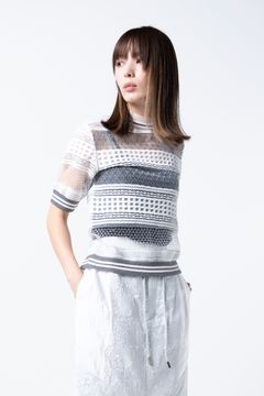 【24SS】ハーフスリーブニット [White,Purple,Black]