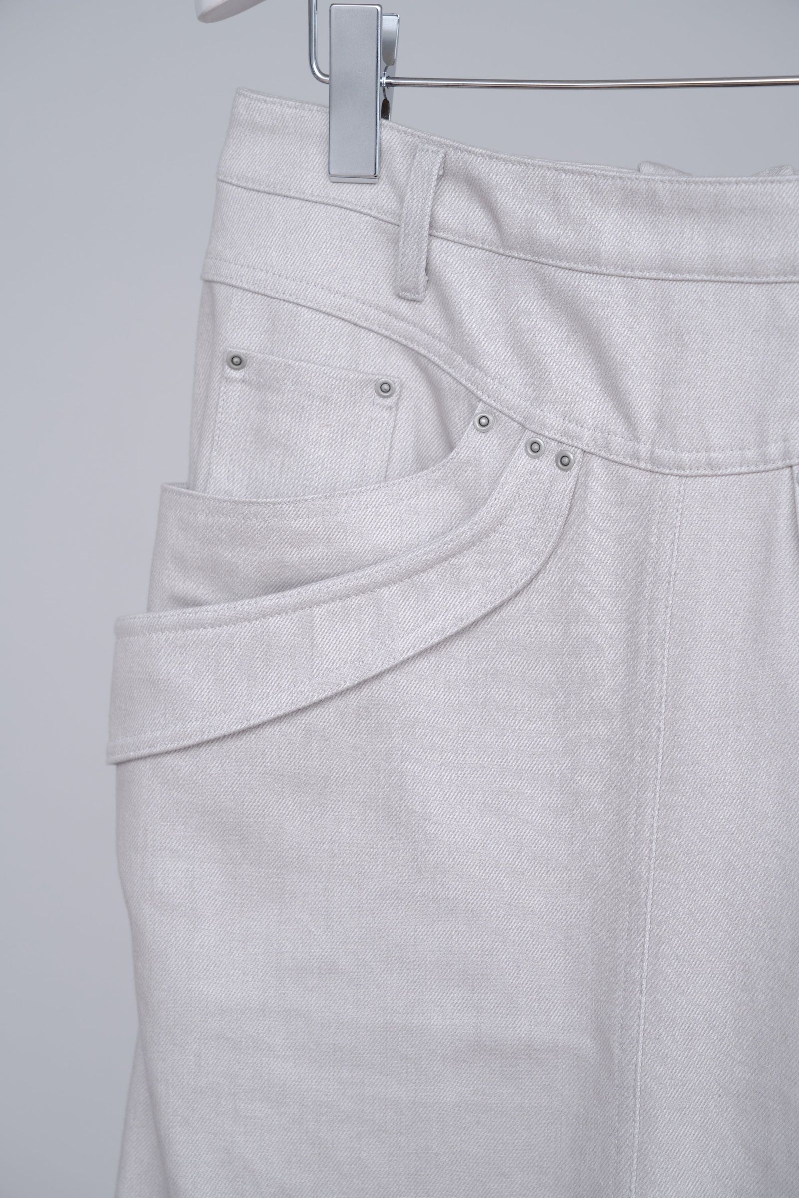 Refrain Denim Skirt [grey]