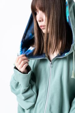 【23AW】big hoody [GREEN×PAINT] - ビッグフーディ [グリーン×ペイント] / vuy-a23-k04