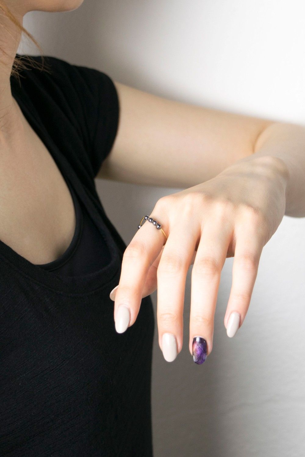 トライアングルリング / Triangle Ring with Hematite