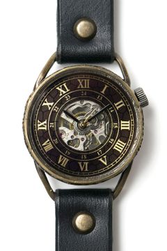 【お取り寄せ可能 / 機械式腕時計】メカニックワールド 真鍮 [ブラック×シルバー] Mサイズ
