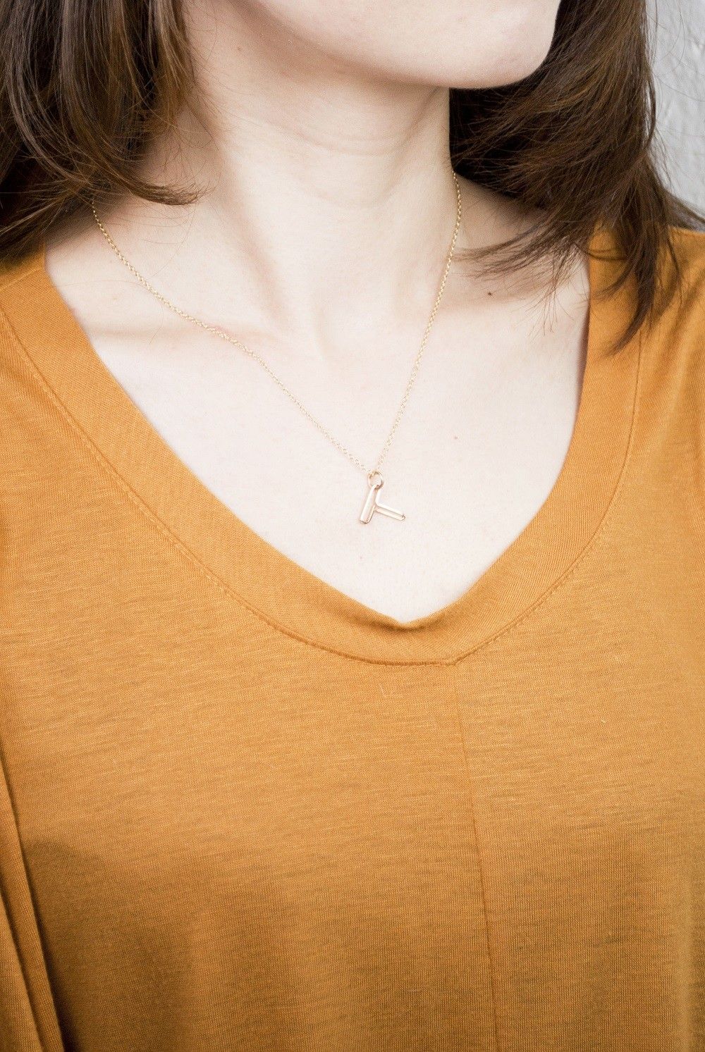 スモールアルファベット ペンダント ネックレス / Small Alphabet Pendant 【T】