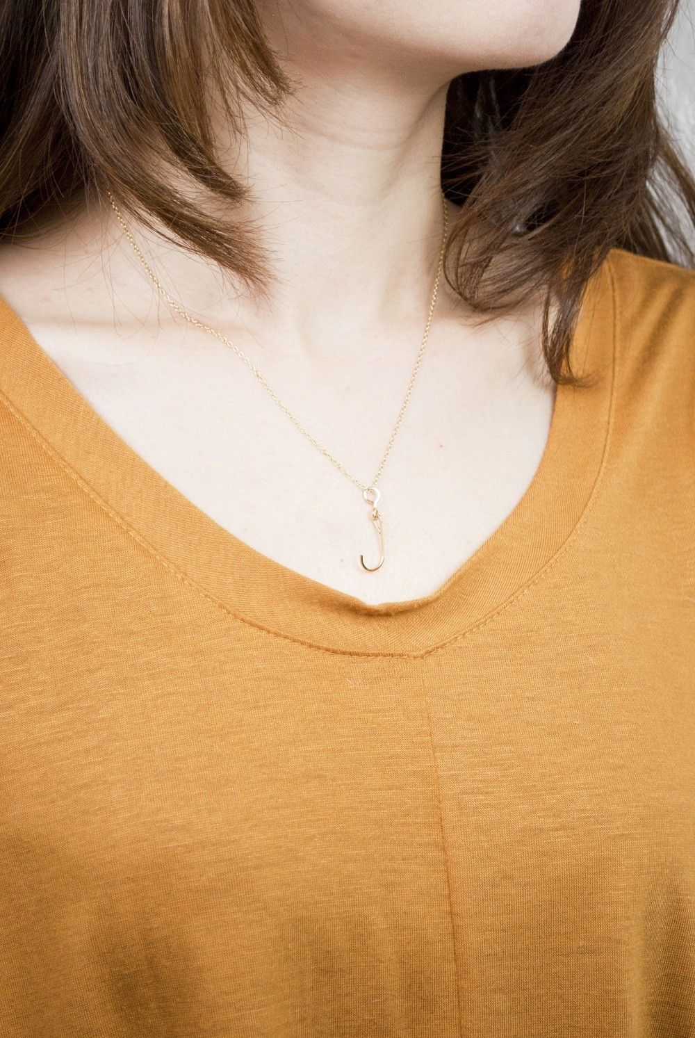 【ラスト1点】スモールアルファベット ペンダント ネックレス / Small Alphabet Pendant 【J】