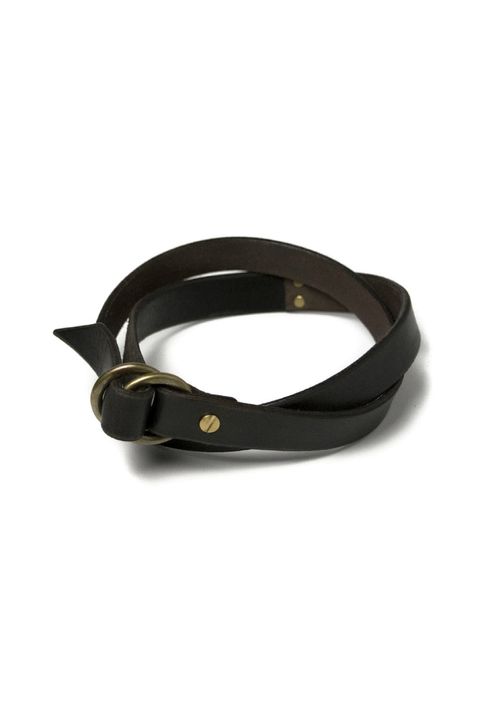 【ラスト1点】LEATHER RING BELT - NARROW [BLACK] | リングベルト / ブラック