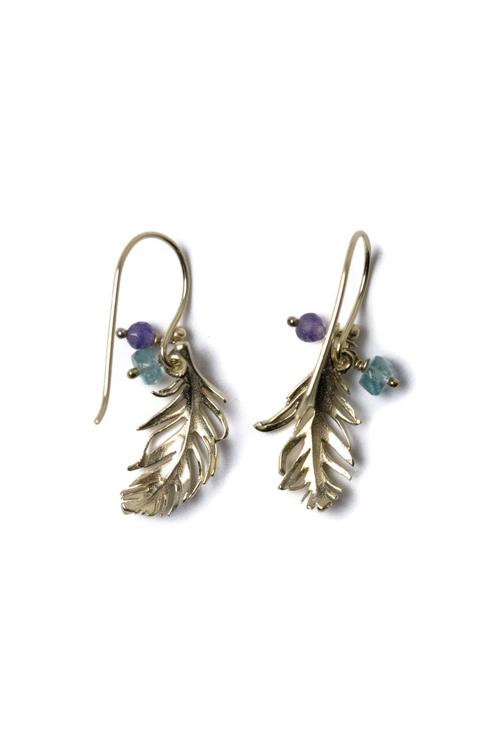 feather ear pierce set【Soft & Wet】/ フェザーピアスセット [ゴールド]