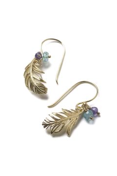 feather ear pierce set【Soft & Wet】/ フェザーピアスセット [ゴールド]
