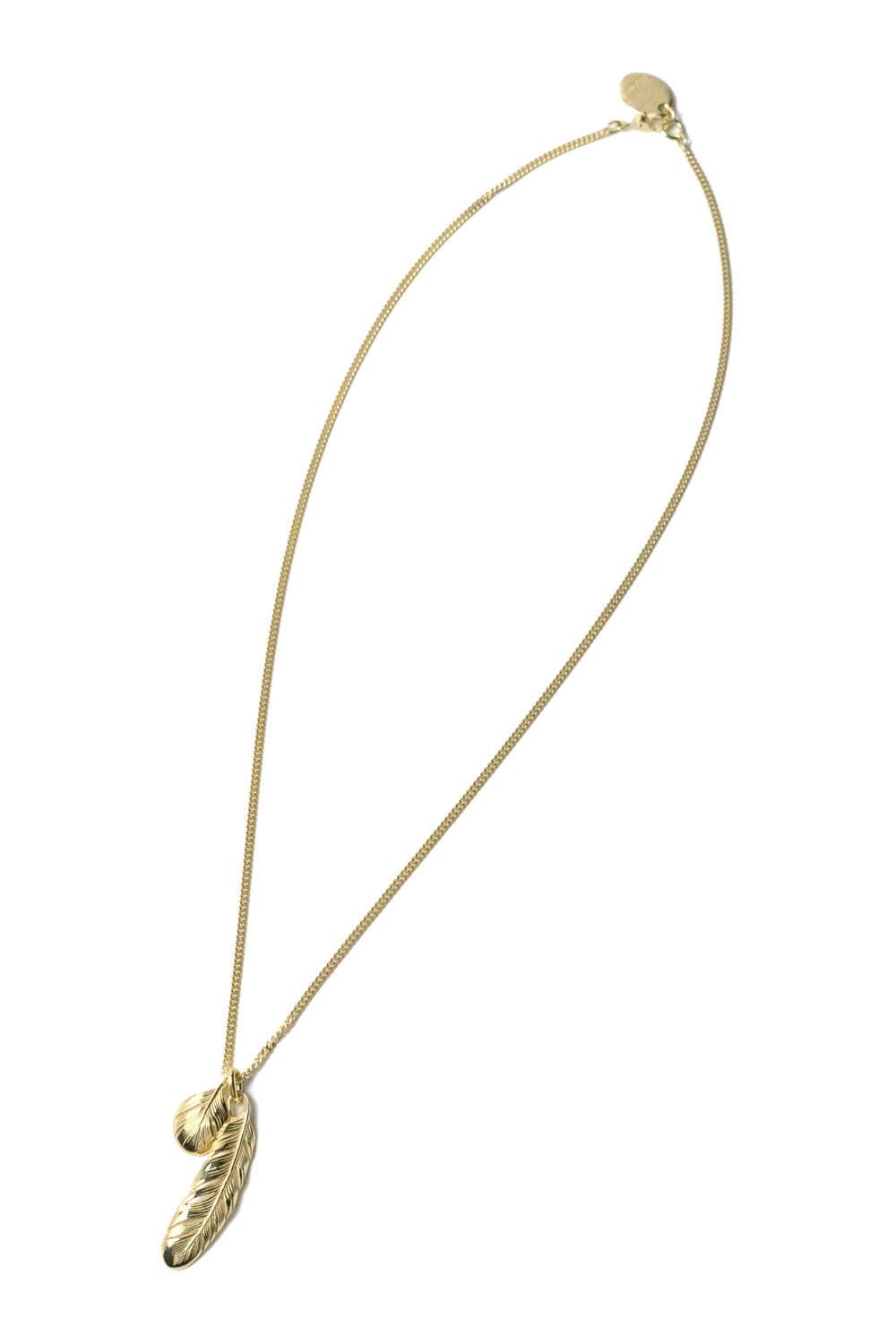 【お取り寄せ可能】New Leaf feather VERY SHINE Necklace [GOLD] / ニューリーフフェザーベリーシャインネックレス [ゴールド]