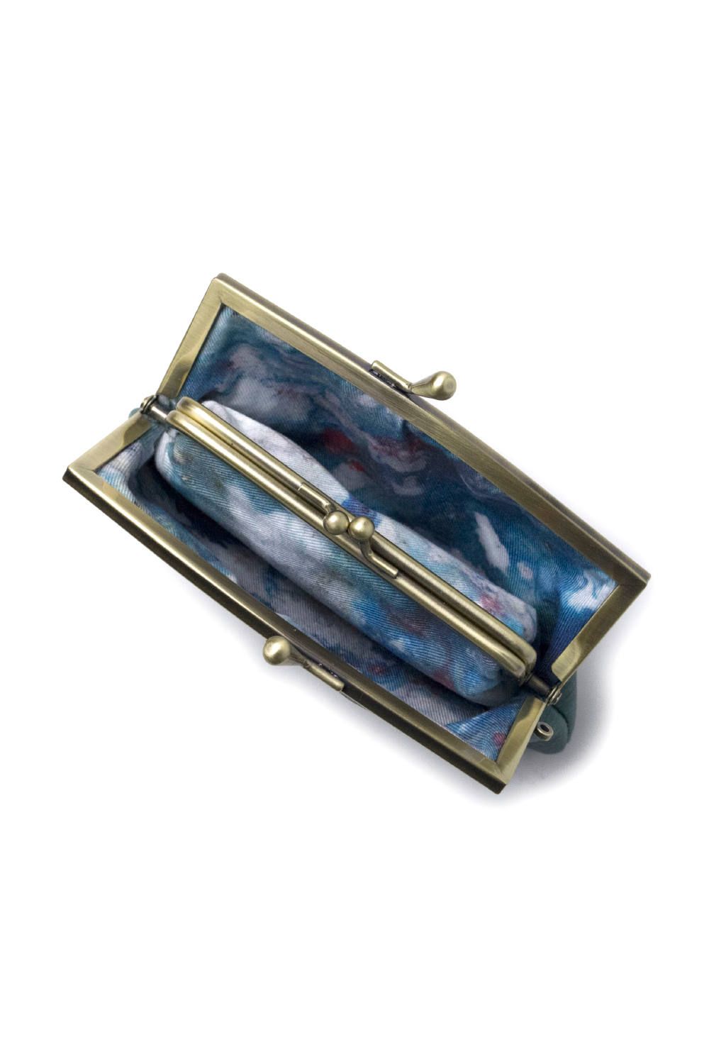 【ラスト1点 / 17AW】ニコだまAS - Mini wallet [BLUE] / 親子がま口ミニ財布 [ブルー]