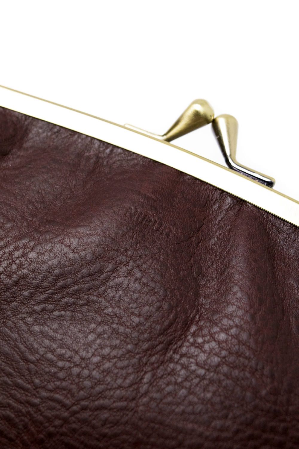 【ラスト1点 / 17AW】ニコだまAS - Mini wallet [BROWN] / 親子がま口ミニ財布 [ブラウン]