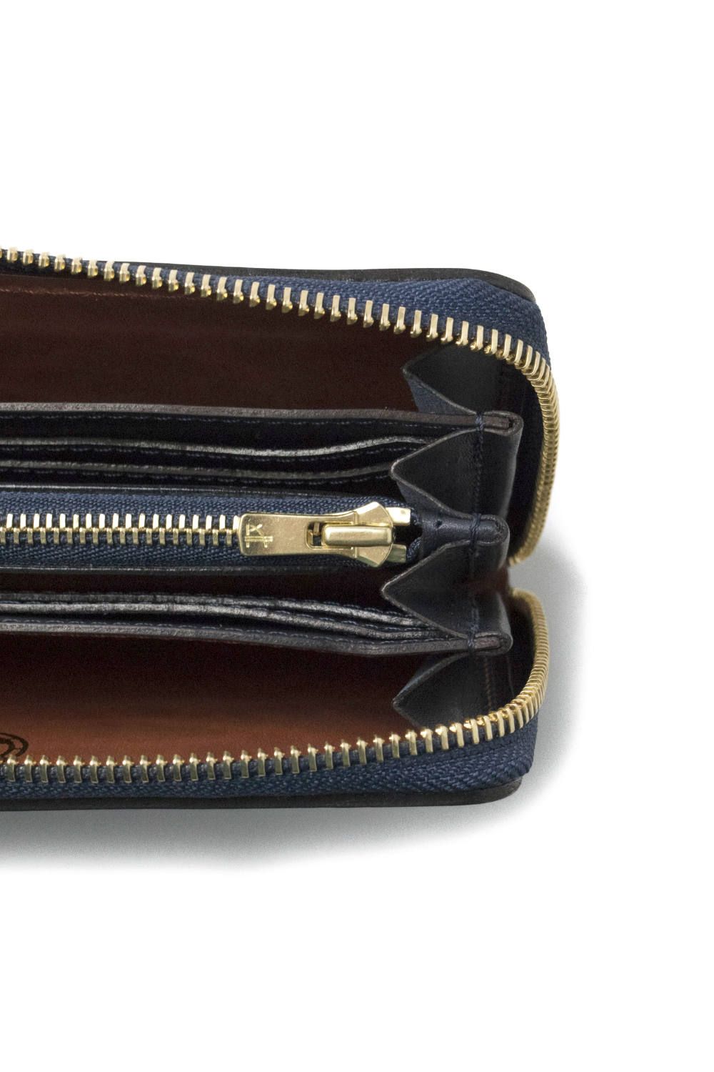 LEATHER VOYAGE ROUND ZIP LONG WALLET [MARINE] | ロングウォレット (ラウンドジップ) / ネイビー