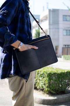 レザー 3ウェイサコッシュ [ブラック] / LEATHER 3WAY SAKOSSHU [BLACK]