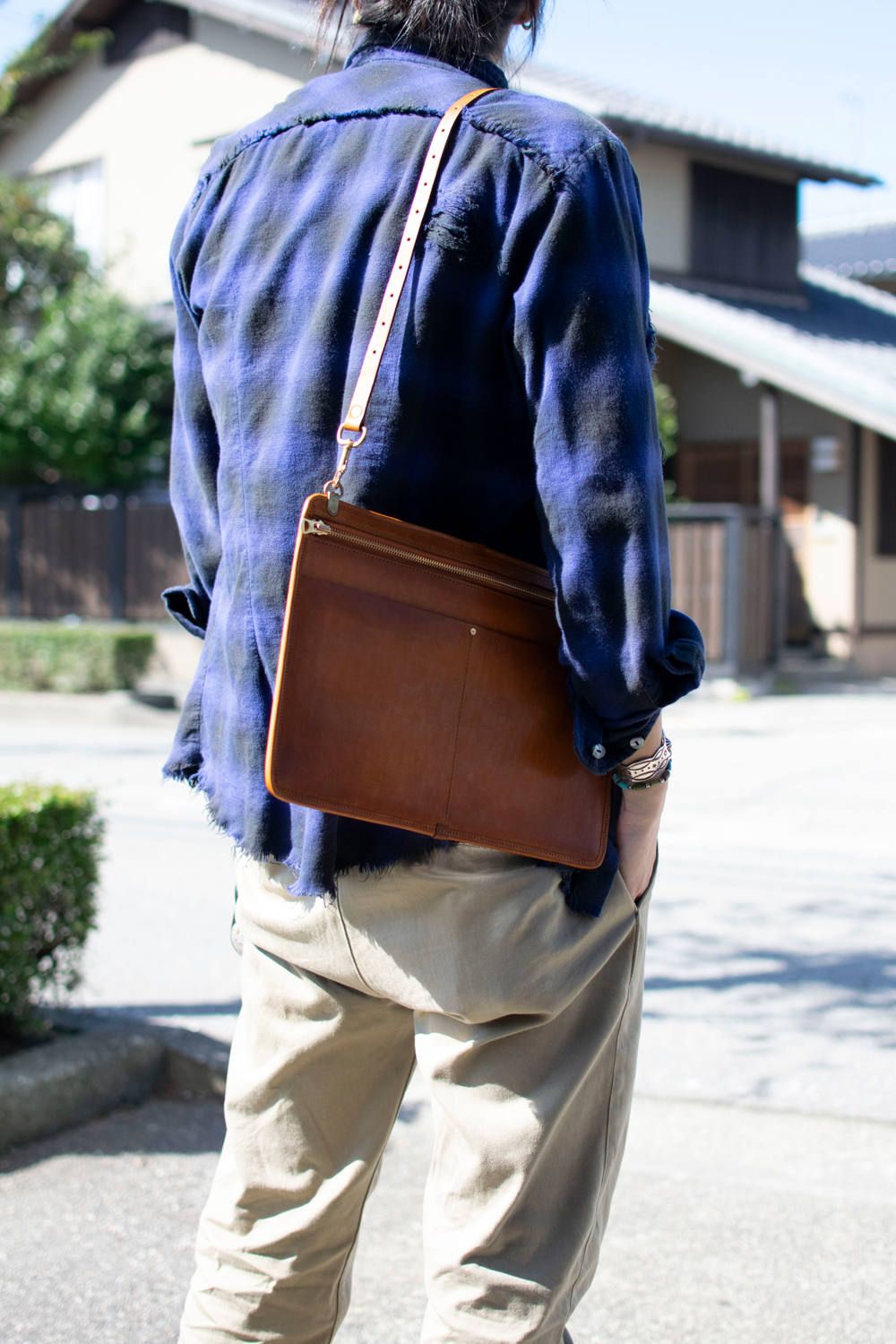 レザー3ウェイサコッシュ [マスタードキャメル] / LEATHER 3WAY SAKOSSHU [MASTARD CAMEL]