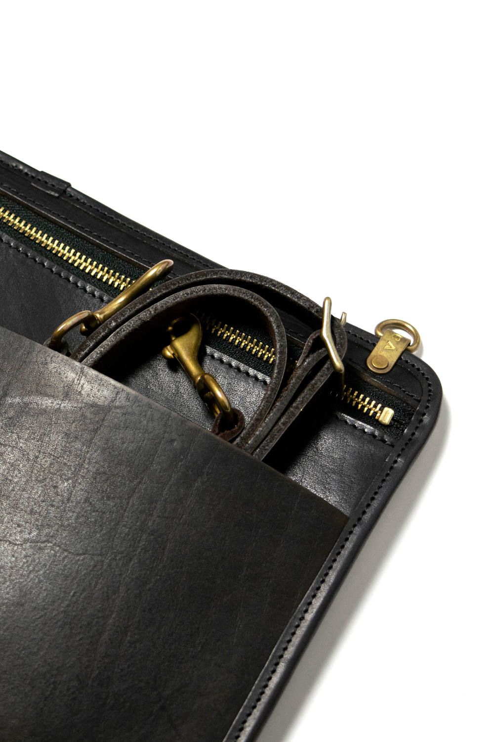 レザー 3ウェイサコッシュ [ブラック] / LEATHER 3WAY SAKOSSHU [BLACK]