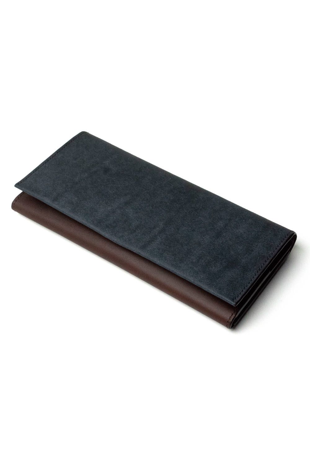 LERAY BC - Long wallet [NAVY] / ルレイ ビーシー - 長財布 [ネイビー×ブラウン]