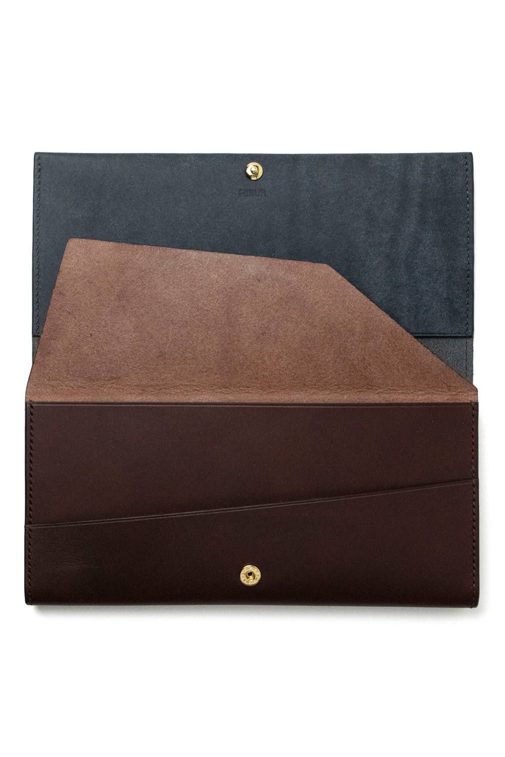 LERAY BC - Long wallet [NAVY] / ルレイ ビーシー - 長財布 [ネイビー×ブラウン]