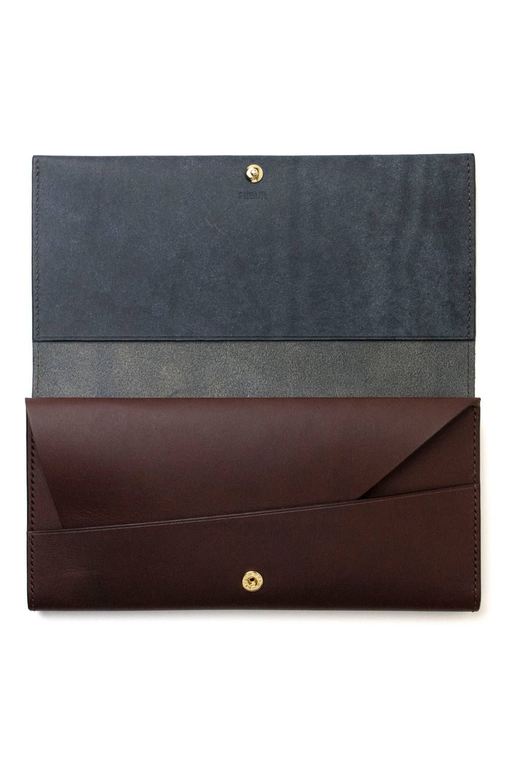 LERAY BC - Long wallet [NAVY] / ルレイ ビーシー - 長財布 [ネイビー×ブラウン]