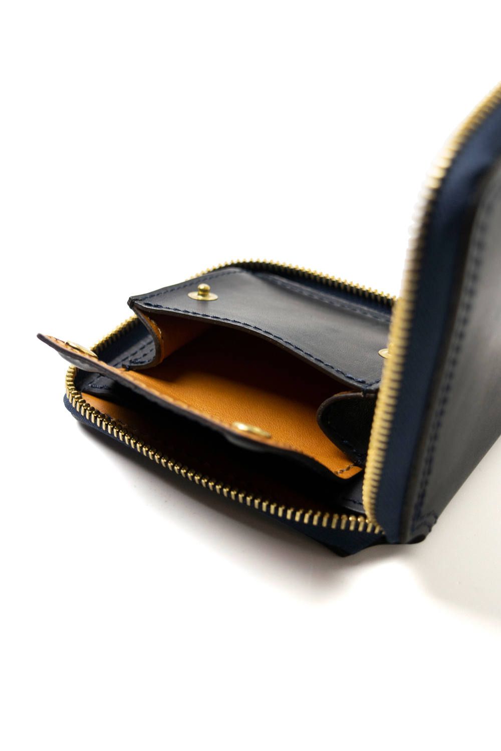 【25SS予約商品】LEATHER VOYAGE ROUND ZIP SHORT WALLET [MARINE] | ショートウォレット (ラウンドジップ) / ネイビー