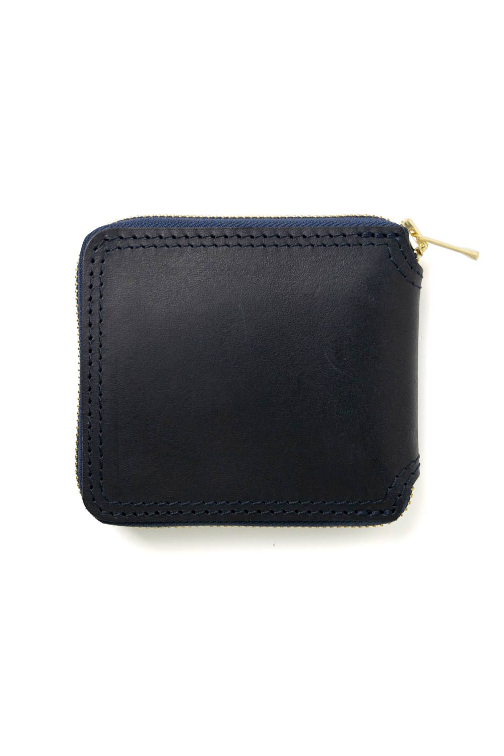 【25SS予約商品】LEATHER VOYAGE ROUND ZIP SHORT WALLET [MARINE] | ショートウォレット (ラウンドジップ) / ネイビー