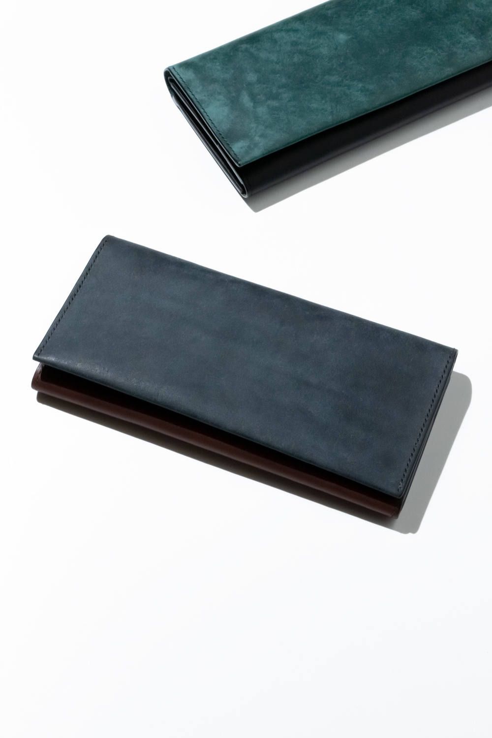LERAY BC - Long wallet [NAVY] / ルレイ ビーシー - 長財布 [ネイビー×ブラウン]