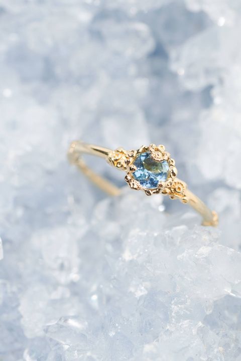 【1点もの】アクアマリンリング [K18YG]