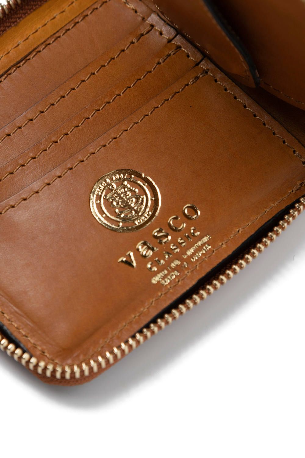 LEATHER VOYAGE ROUND ZIP SHORT WALLET [MEAL] | ショートウォレット (ラウンドジップ) / キャメル