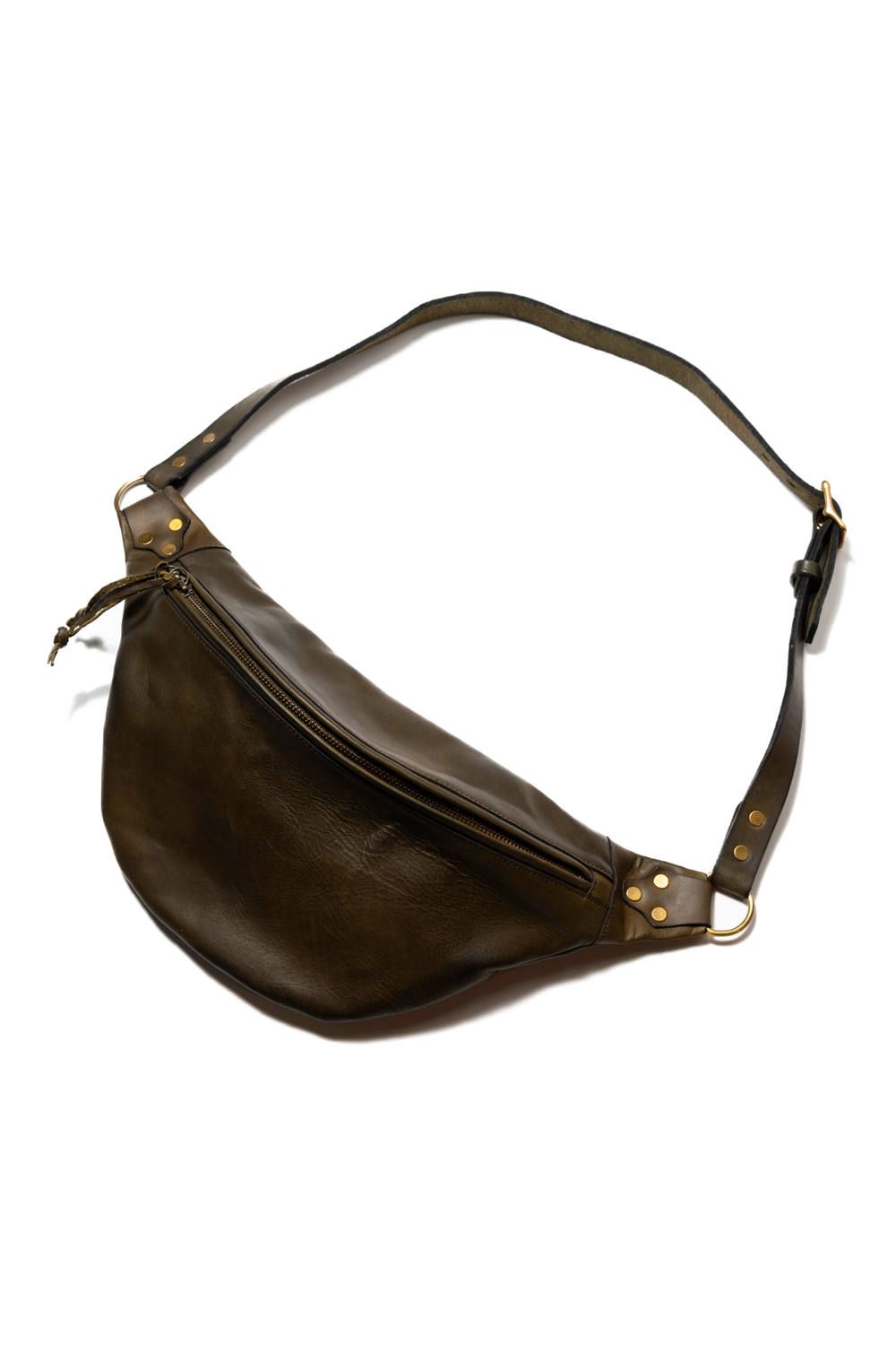 【25SS予約受付中｜12/17まで】レザーウエストバッグ [オリーブ] / LEATHER WAIST BAG [OLIVE]