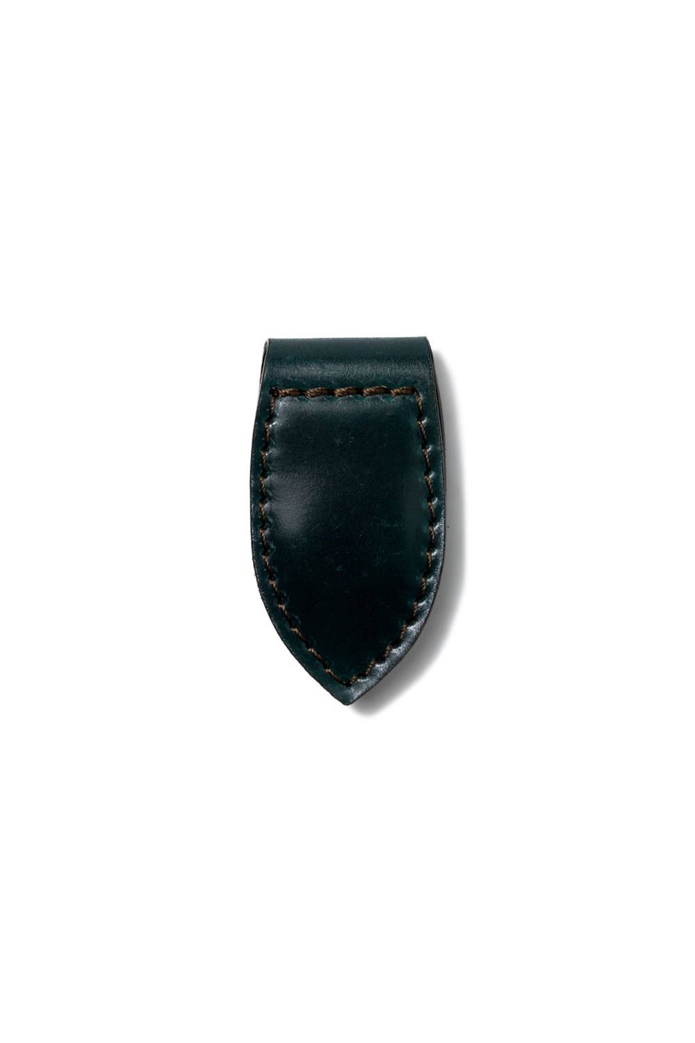 LEATHER GARRISON MONEY CLIP [GREEN] | シェルコードバン マネークリップ / グリーン
