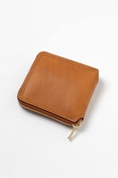 LEATHER VOYAGE ROUND ZIP SHORT WALLET [MEAL] | ショートウォレット (ラウンドジップ) / キャメル