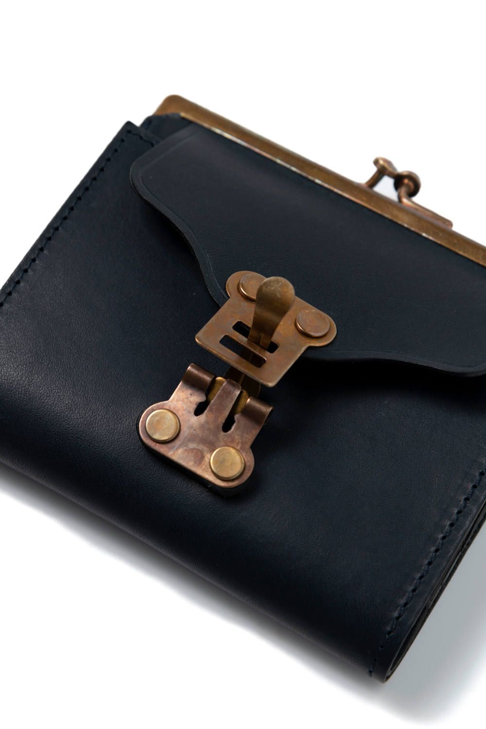 LEATHER VOYAGE PURSE WALLET [MARINE] | パースウォレット (二つ折り・がま口) / ネイビー