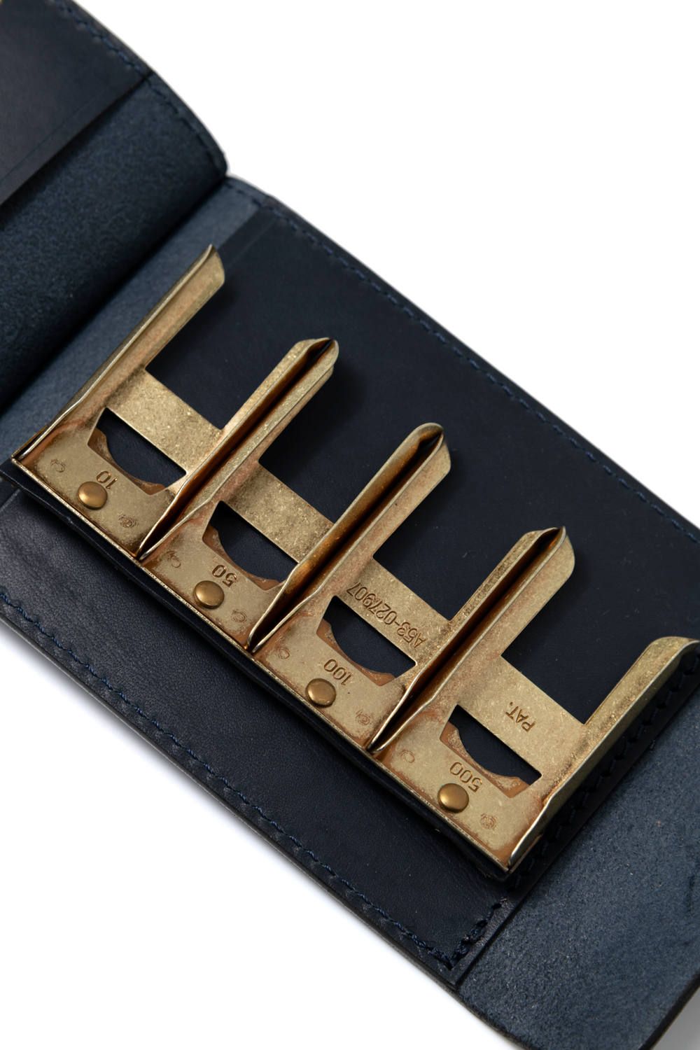 【ラスト1点 / 25SS予約商品】LEATHER NAVAL MONEY CLIP [MARINE] | ネイバル マネークリップ / ネイビー