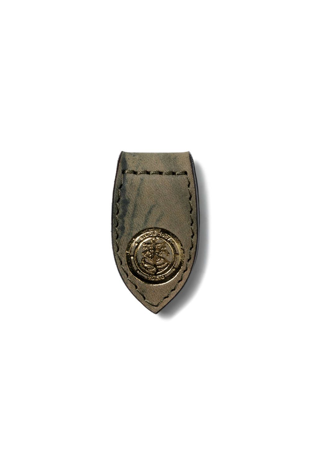 シェルコードバンマネークリップ [バックスキンブラック] / LEATHER GARRISON MONEY CLIP [BACKSKIN-BLACK]
