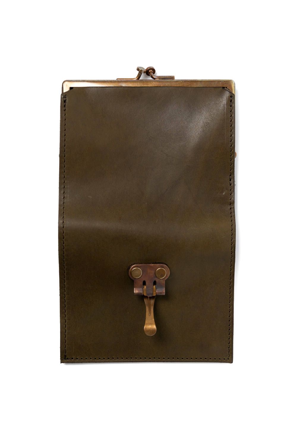 LEATHER VOYAGE PURSE WALLET [VERDE] | パースウォレット (二つ折り・がま口) / オリーブ
